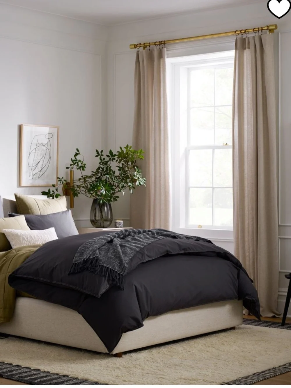 🍃🦋 West Elm European Flax Linen Light Filtered Curtains 4 Panels
